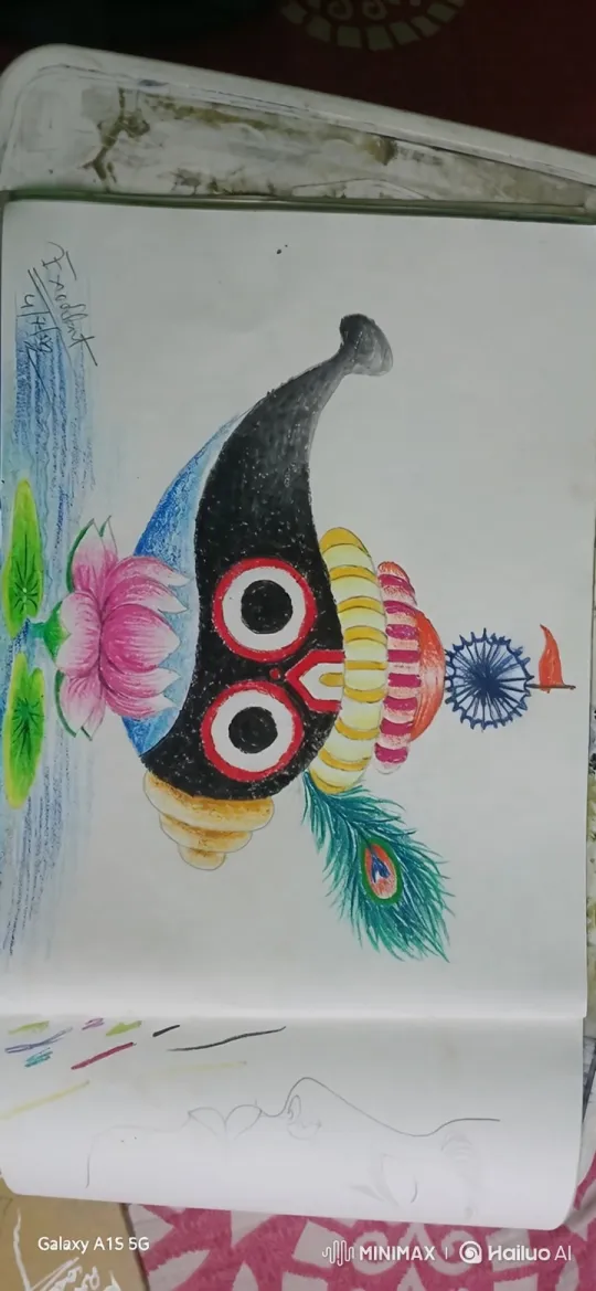 Animated Artwork: Vibrant Deity Drawing Comes to Life – AI Generated Video | Hailuo AI