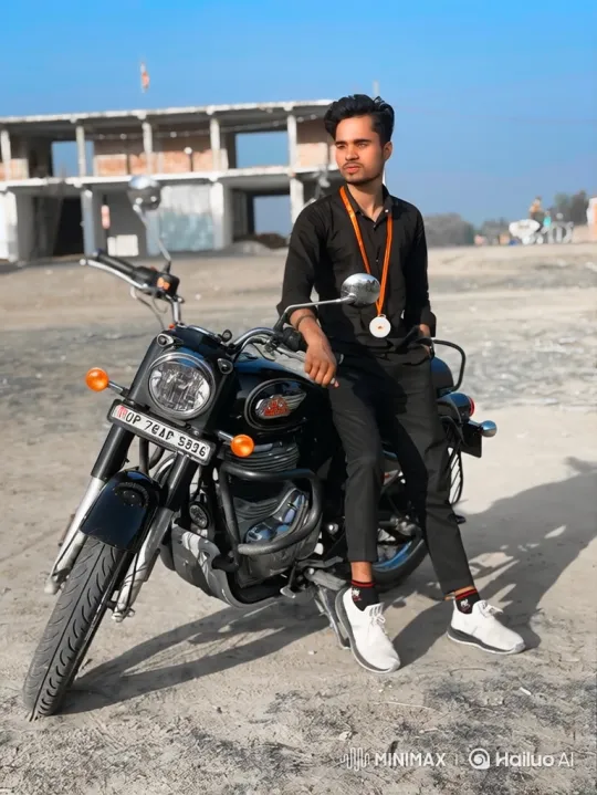 Young Couple Shares Silent Connection by Motorcycle – AI Generated Video | Hailuo AI