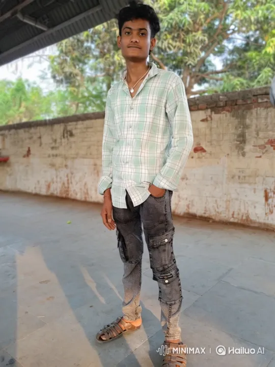 Young Man on Patio and Motorcycle with Confident Smile – AI Generated Video | Hailuo AI
