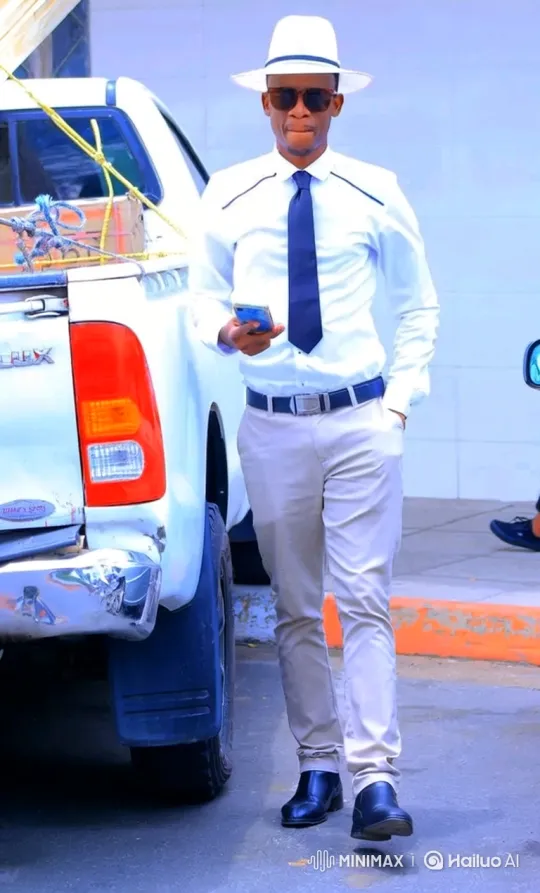 Stylish Man in White Hat Walks Confidently Forward – AI Generated Video | Hailuo AI