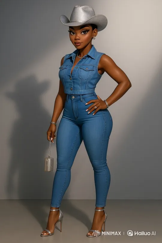 Confident Woman in Cowboy Hat Showcases Poise – AI Generated Video | Hailuo AI