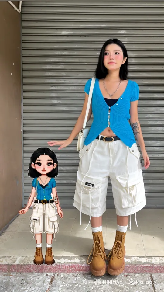 Young Woman with Avatar in Cinematic 180-Degree Orbit – AI Generated Video | Hailuo AI