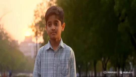 Thoughtful Boy Meets Girl in Golden Hour Park – AI Generated Video | Hailuo AI