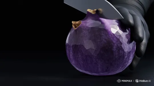 Black-Gloved Hand Slices Hyper-Detailed Pomegranate – AI Generated Video | Hailuo AI