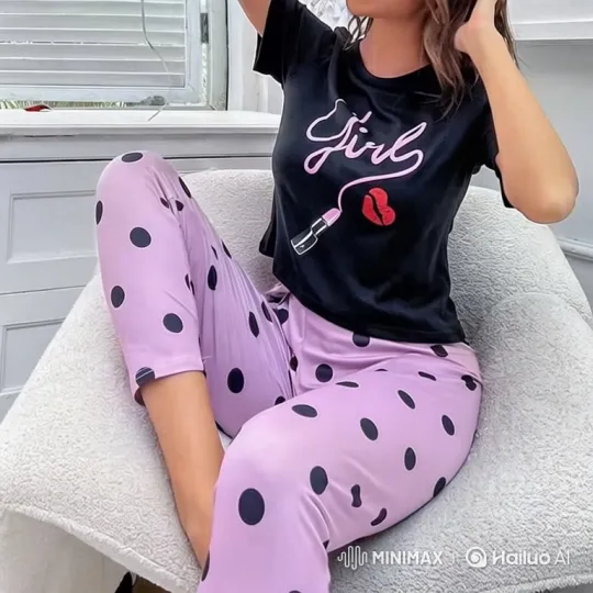 Woman Models Pajamas, Promotes Smilingface Essentials – AI Generated Video | Hailuo AI