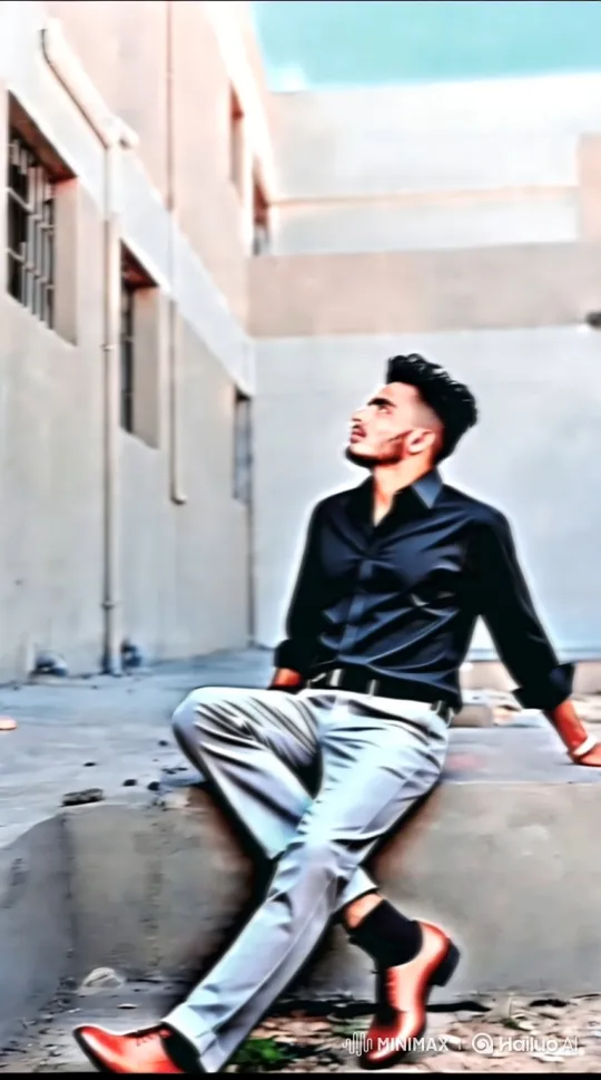 Young Couple Shares a Moment of Romance in an Urban Courtyard – AI Generated Video | Hailuo AI