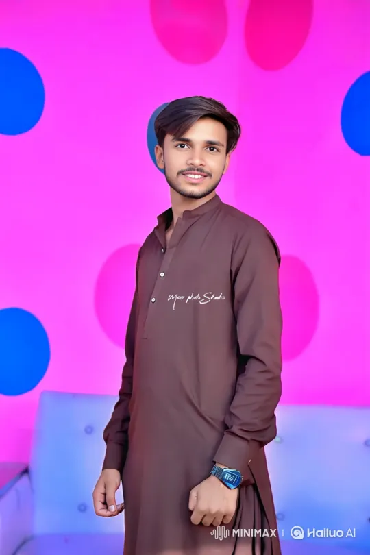 Young Man Smiles in Polka Dot Room Tracking Shot – AI Generated Video | Hailuo AI