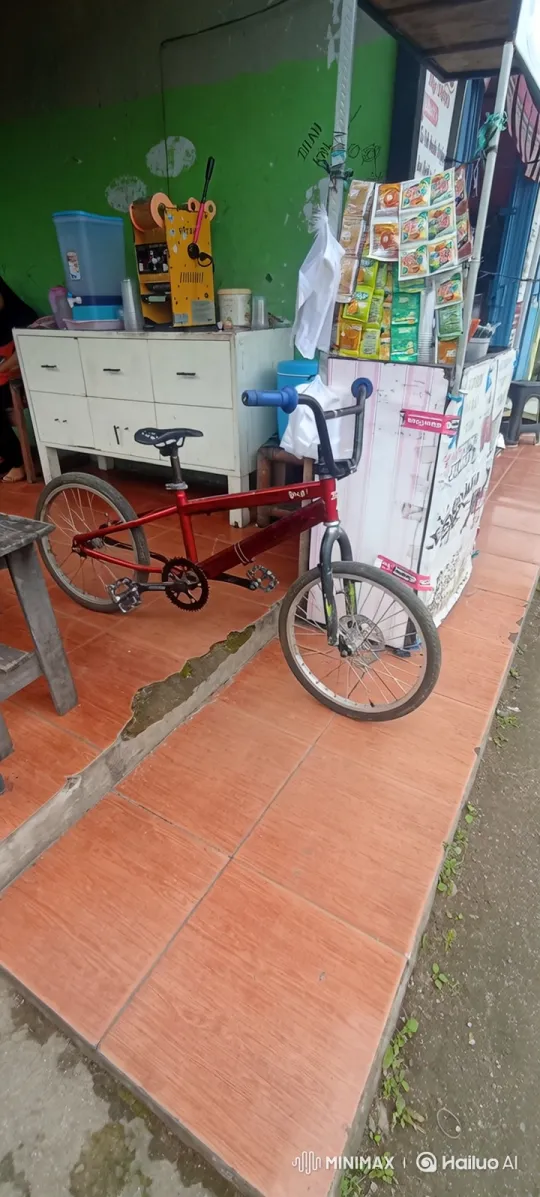 Red BMX Bike Transformation on Terracotta Porch – AI Generated Video | Hailuo AI