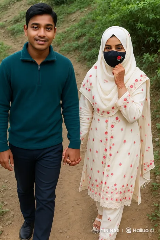 Young South Asian Couple Walking Hand-in-Hand – AI Generated Video | Hailuo AI