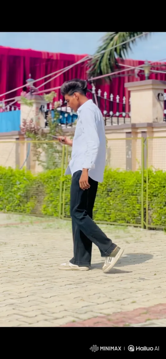 Young Man Meets Elegant Woman in Courtyard – AI Generated Video | Hailuo AI