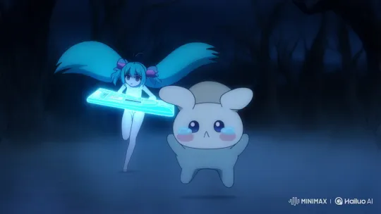 Cinnamoroll Flees from Haunted Forest Chase with Hatsune Miku – AI Generated Video | Hailuo AI
