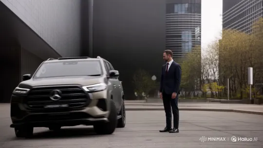 Man Enters and Drives Away in Luxury Landcruiser AMG – AI Generated Video | Hailuo AI