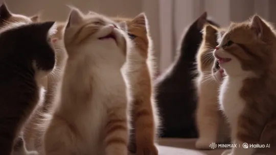 Kittens Dance, Party, Escape, and Age Rapidly – AI Generated Video | Hailuo AI