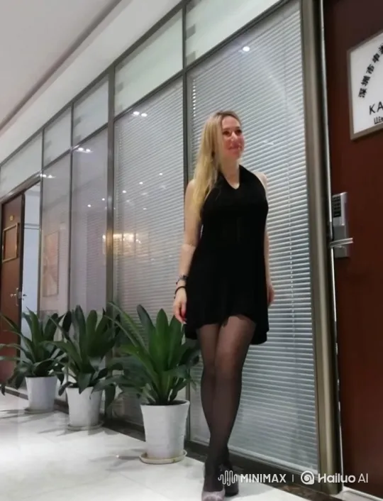 Woman Counts Money in Modern Hallway Setting – AI Generated Video | Hailuo AI