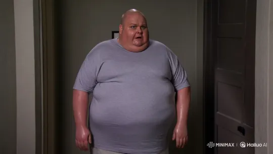 Large Man Unexpectedly Has Diarrhea in Pants – AI Generated Video | Hailuo AI