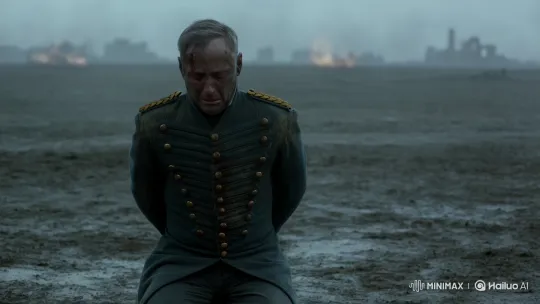 Defeated Enemy General's Despair on a Muddy Battlefield – AI Generated Video | Hailuo AI