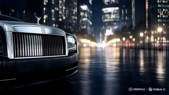 Rolls-Royce Phantom Showcase on Wet City Streets – AI Generated Video | Hailuo AI