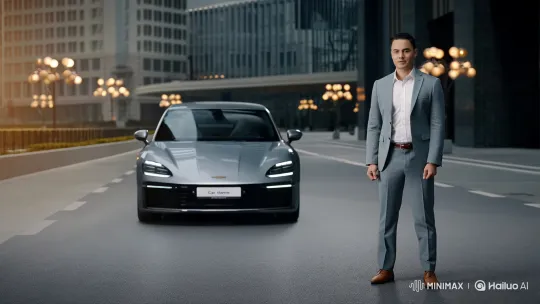 Confident Man Drives Away in MINIMAXROO Car – AI Generated Video | Hailuo AI