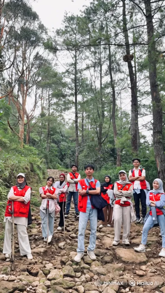 Young Adults Pose on Mountain with Epic Earth Panorama – AI Generated Video | Hailuo AI