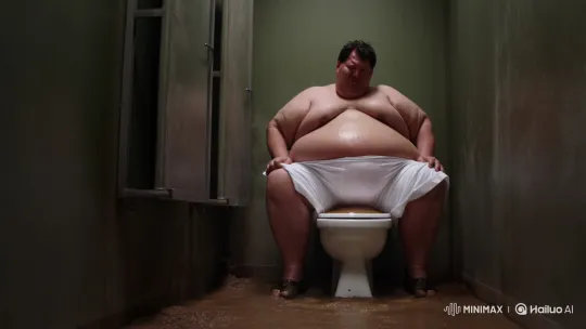 Realistic Video of Obese Man with Diarrhea in Restroom – AI Generated Video | Hailuo AI