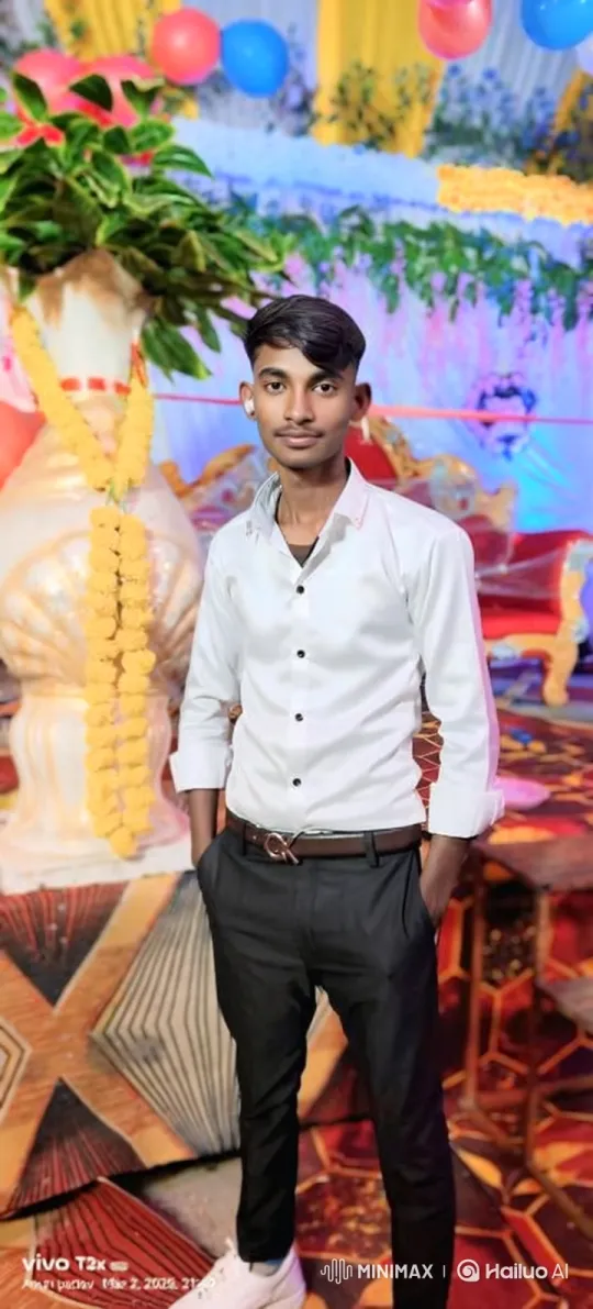 Young Man Poses in Festive Decorated Room – AI Generated Video | Hailuo AI