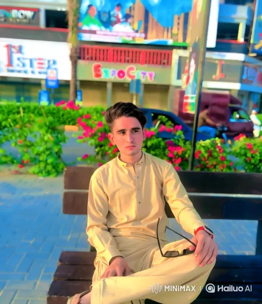 Young Man on Bench in Urban Setting with Sunglasses – AI Generated Video | Hailuo AI