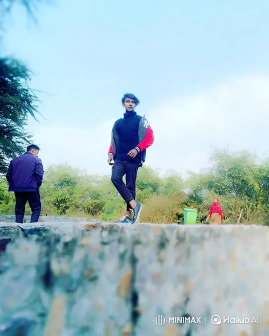 Young Man on Stone Ledger with Pensive Gaze – AI Generated Video | Hailuo AI