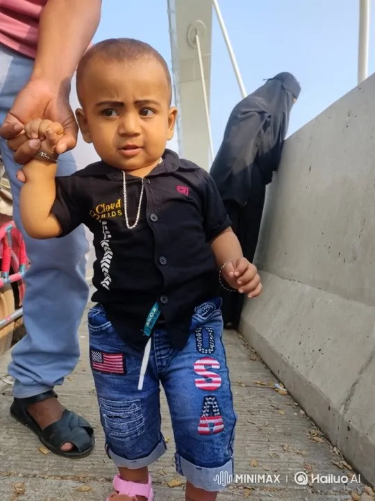 Toddler's Curious Step on Paved Walkway – AI Generated Video | Hailuo AI