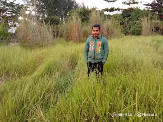 Man in Field: Tracking Shot with Swaying Grass – AI Generated Video | Hailuo AI