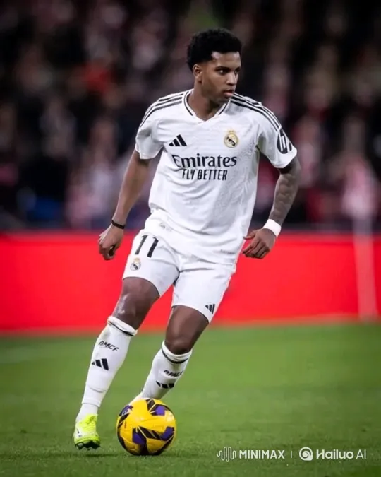 Football Player Dribbling with Focus on Green Pitch – AI Generated Video | Hailuo AI
