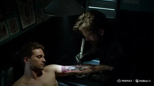 Mysterious Tattoo Artist Inks Sinister Design – AI Generated Video | Hailuo AI