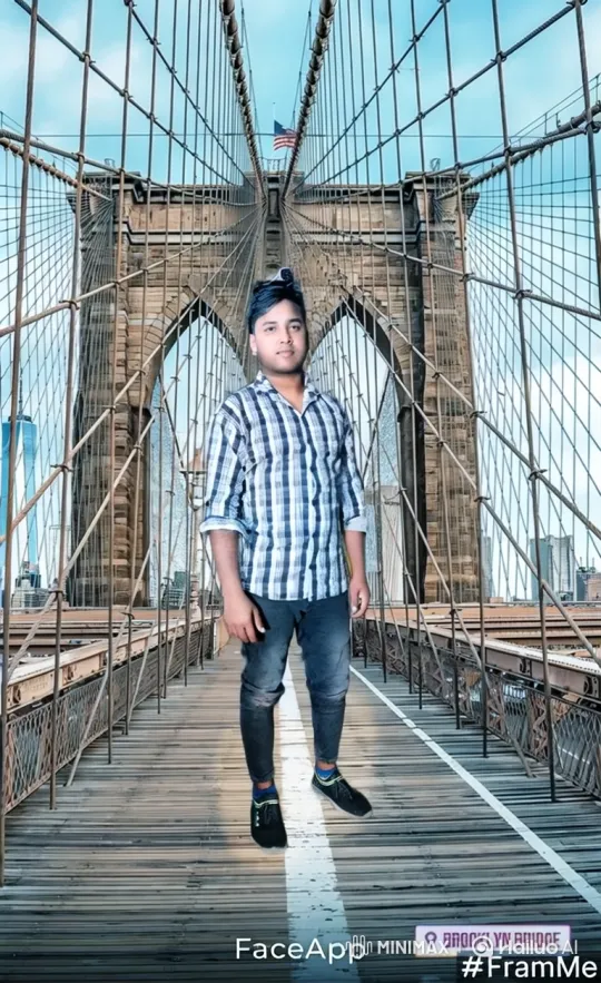 Young Man on Brooklyn Bridge: A Study in Symmetry – AI Generated Video | Hailuo AI