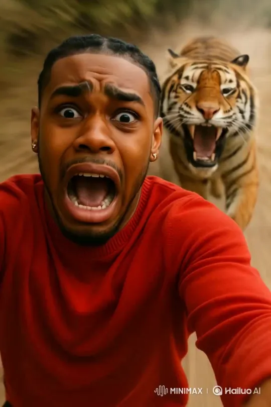 Tiger Companion Appears to Follow Around Room – AI Generated Video | Hailuo AI