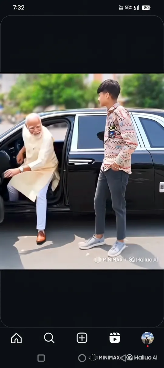 Elderly Man Exits Car with Young Companion's Assistance – AI Generated Video | Hailuo AI