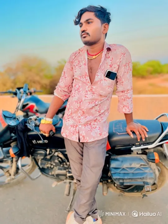 Young Man Contemplates on Motorcycle by Roadside – AI Generated Video | Hailuo AI