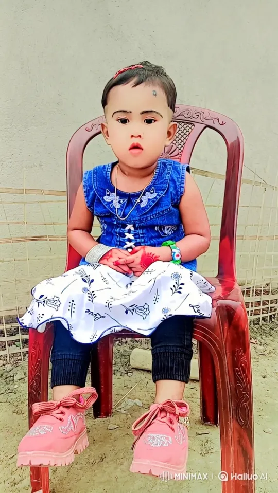Young Girl in Traditional Dress with Changing Expression – AI Generated Video | Hailuo AI