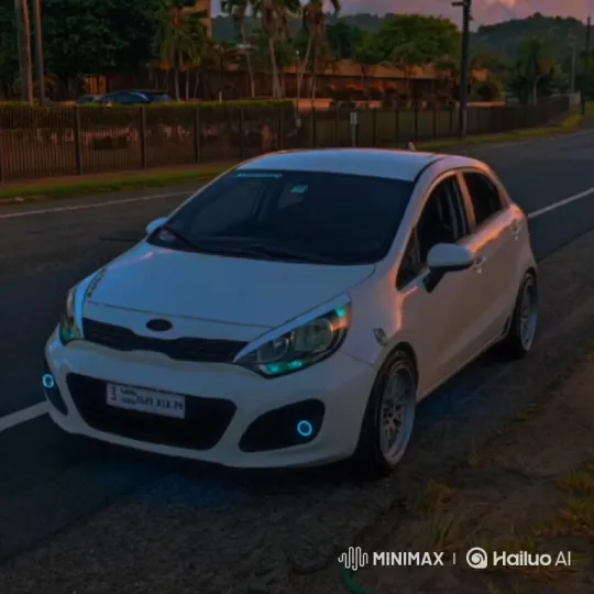 Custom White Hatchback Lowers with Pulsing Blue Halo Lights – AI Generated Video | Hailuo AI