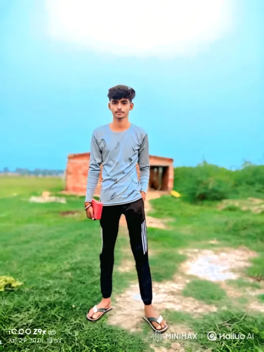 Young Man Stands in Windy Field with Calm Expression – AI Generated Video | Hailuo AI