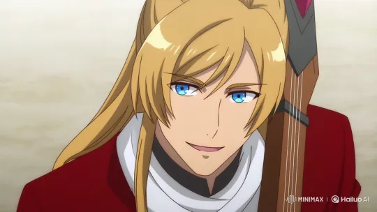 Confident Bard: Close-Up Anime Scene – AI Generated Video | Hailuo AI