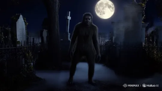 Victorian Cemetery: Man Transforms into Bipedal Werewolf – AI Generated Video | Hailuo AI
