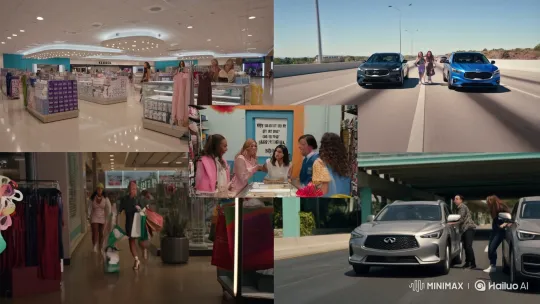Friends' Chaotic Day: Shopping, Racing, and Confrontation – AI Generated Video | Hailuo AI