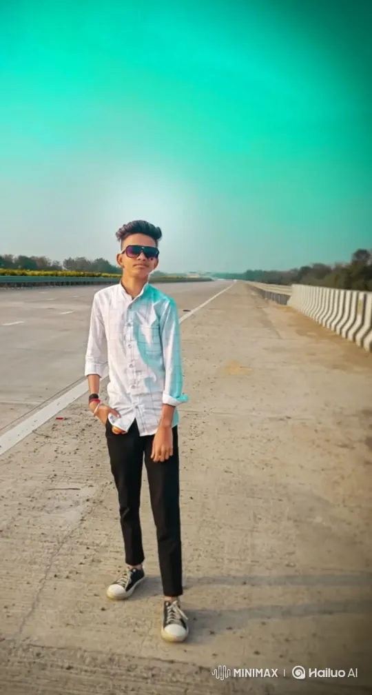 Young Man's Confidence Meets Mentor on Empty Road – AI Generated Video | Hailuo AI