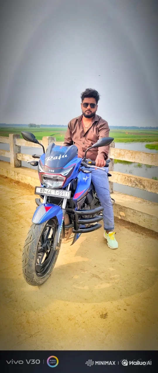 Young Man Rides Motorcycle on Dirt Path – AI Generated Video | Hailuo AI
