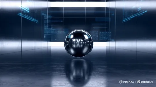 Chrome Orb Levitates and Propels in Futuristic Lab – AI Generated Video | Hailuo AI