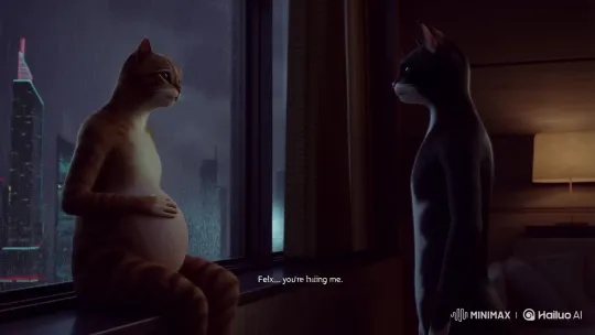 Pregnant AI Cat Confronts Emotionally Distant Husband – AI Generated Video | Hailuo AI