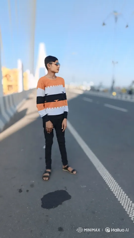 Young Boy Meets Man Resembling PM Modi on Sunny Road – AI Generated Video | Hailuo AI
