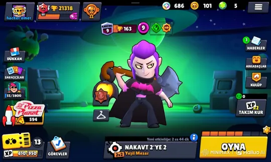 Brawl Stars: Mortis in a Space-Themed Arcade – AI Generated Video | Hailuo AI