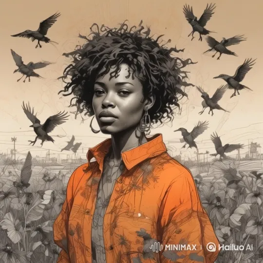 Joyful Woman Amidst Farmland and Ascending Birds – AI Generated Video | Hailuo AI