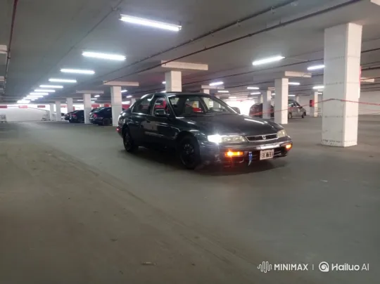Modified Sedan Lowers Suspension in Underground Garage – AI Generated Video | Hailuo AI