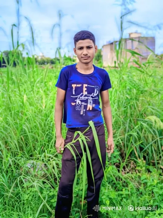 Young Man Observes Swaying Grass in Gentle Breeze – AI Generated Video | Hailuo AI